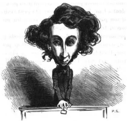 Alexis de Tocqueville - Caricature d'Alexis de Tocqueville (1805-1859) par Cham.