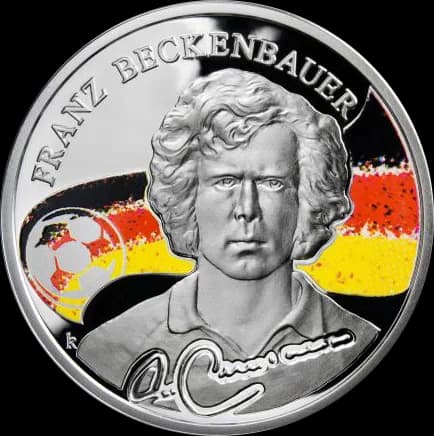 Franz Beckenbauer - Памятная монета Армении 2009 года серии "Короли футбола" - Бекенбауэр - 100 драм - серебро 925