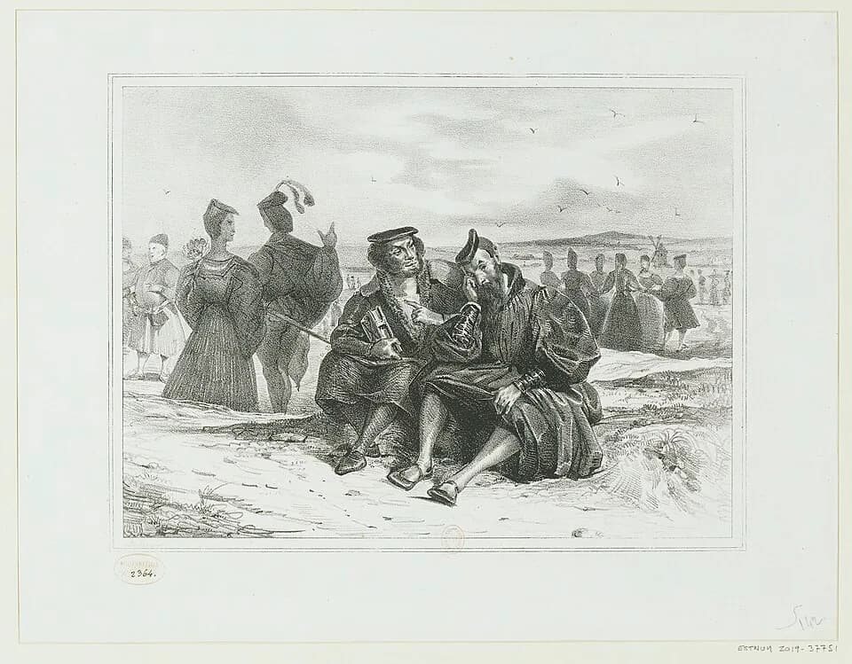 Eugène Delacroix - Sujet : Faust (personnage légendaire)
Goethe, Johann Wolfgang von (1749-1832). Faust
Delacroix, Eugène (1798-1863). Faust
Scènes -- 1800-1869
Référence bibliographique : Moreau, 61
