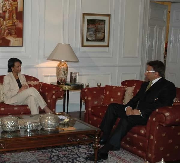 Pervez Musharraf - C.Rice at Pakistan Presidency
