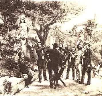 Frédéric Mistral - Reunió del Felibre el 1854 (Frédéric Mistral, Joseph Roumanille, Théodore Aubanel, Jean Brunet, Paul Giéra, Anselme Mathieu, Alphonse Tavan.)
