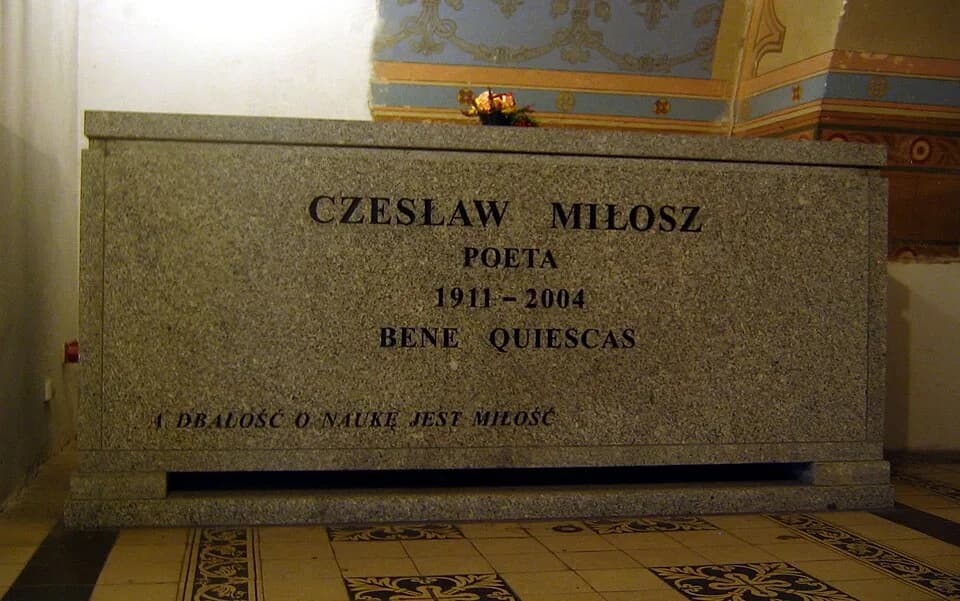 Czesław Miłosz - Sarkofag Czesława Miłosza na Skałce, fot. Andrzej Barabasz 2005 r.