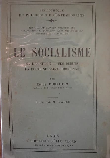 Émile Durkheim - Couverture du livre de Emile Durkheim, Le Socialisme