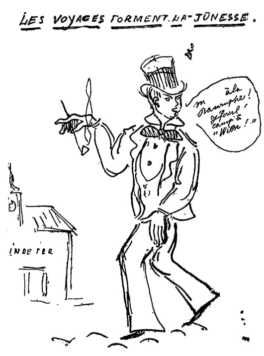 Paul Verlaine - Dessin de Paul Verlaine (1844-1896) : Les voyages forment la jeunesse