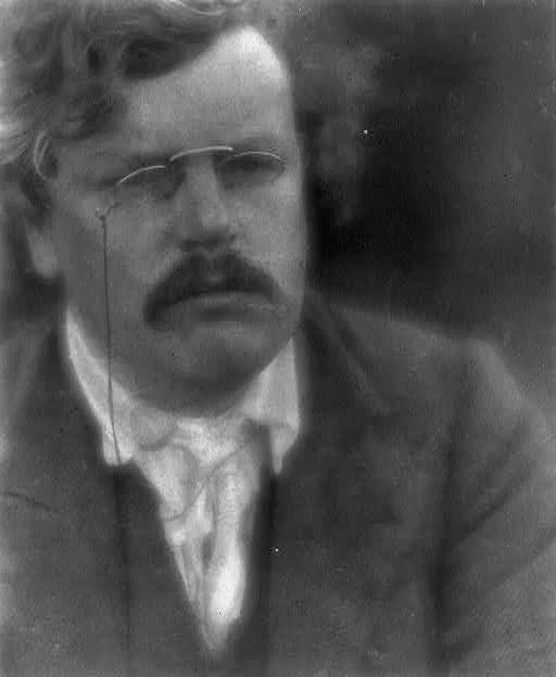 G. K. Chesterton - English writer Gilbert Keith Chesterton photographed by Alvin Langdon Coburn. As this photograph was published in Coburn's compilation Men of Mark (1913), the image resides in the p