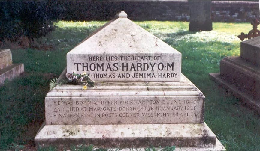 Thomas Hardy - Burial marker for the heart of Thomas Hardy.jpg