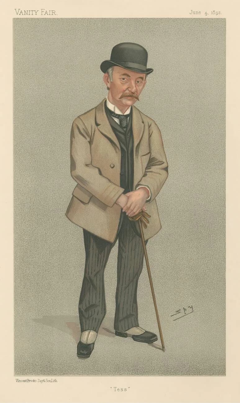 Thomas Hardy - Caricature of Mr T Hardy. Caption read "Tess".