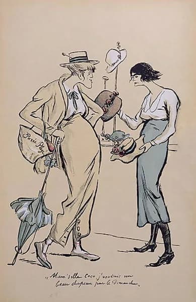Coco Chanel - Caricature of Coco Chanel in the album "Le grand monde à l'envers"