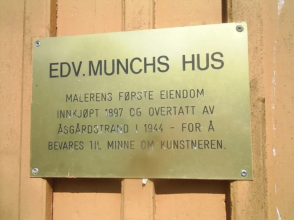 Edvard Munch - The signboard on Edvard Munch's house in Åsgårdstrand, Norway.