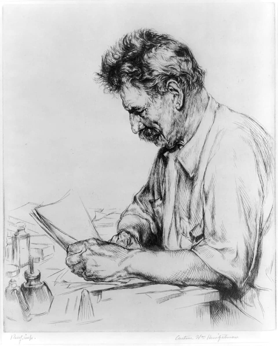 Albert Schweitzer - Albert Schweitzer, Etching by Arthur William Heintzelman.