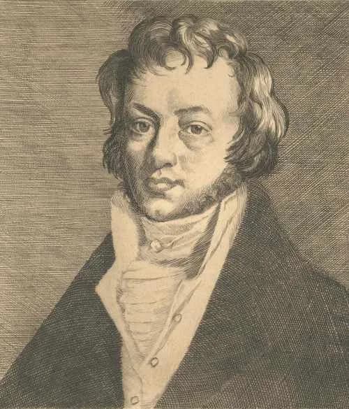 André-Marie Ampère - Etching by F Tonnelat of the French physicist and mathematician Andre-Marie Ampere (1775-1836). Hans Christian oersted's (1777-1851) discovery that an electric current generates a