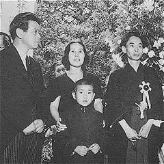 Yasunari Kawabata - The survivors and a close friend Yasunari Kawabata (1899–1972) at the funeral of Fumiko Hayashi (1903–51).