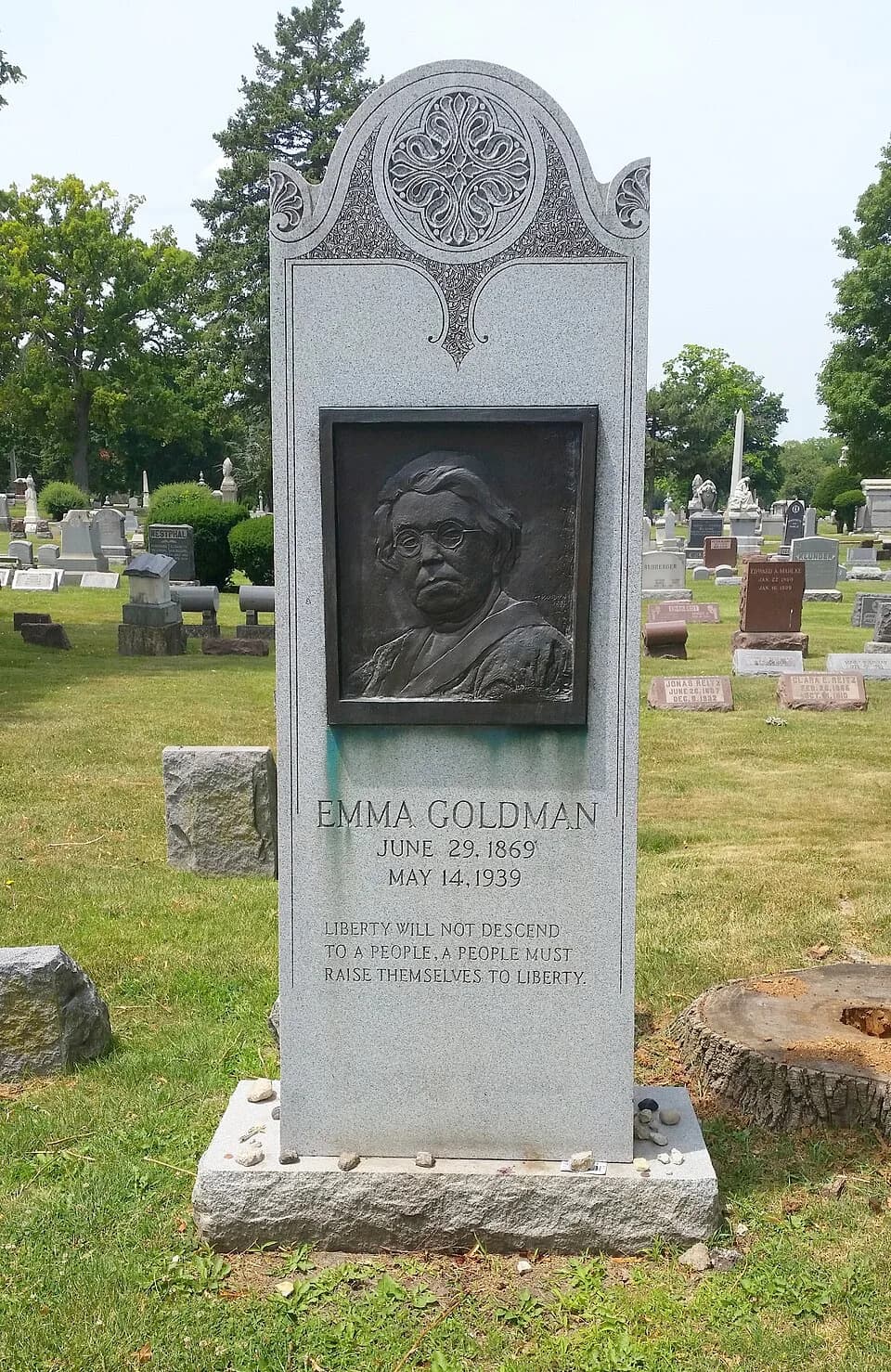 Emma Goldman - Tombstone of Emma Goldman, Forest Home Cemetery, Forest Park, IL; note that the vital dates are incorrect