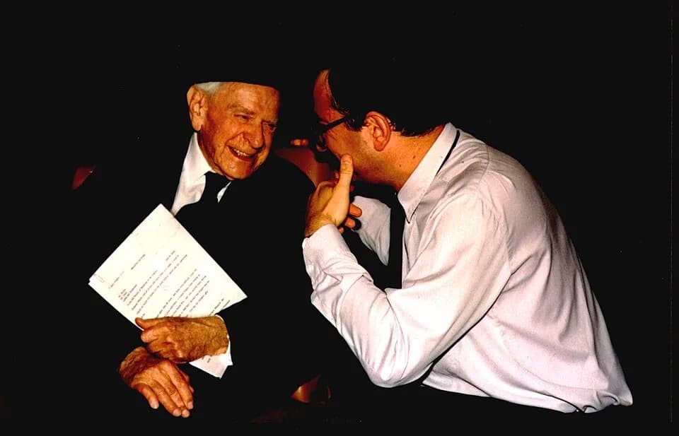 Karl Popper - Sir Karl Popper, Austrian and British philosopher and a professor at the London School of Economics and Prof. Cyril Höschl, MD, Ph.D., FRCPsych. (right), Czech psychiatrist and scientist