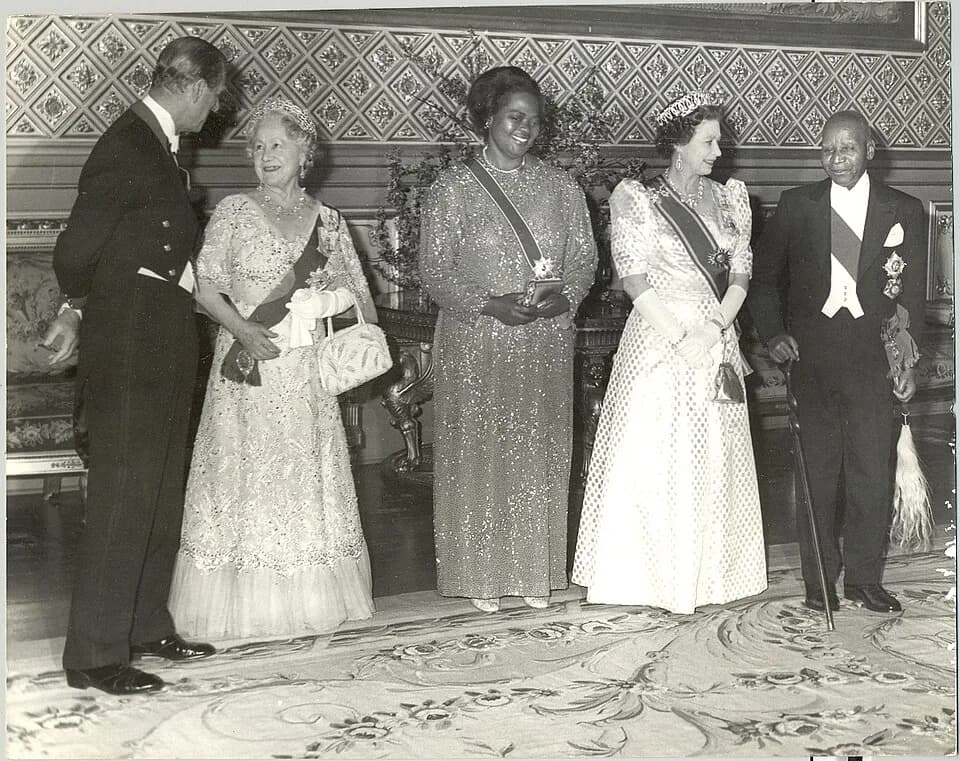 Prince Philip, Duke of Edinburgh - Prince Phillip, Queen Mother, Cecilia Kadzamila, Queen Elizabeth, and Dr Banda