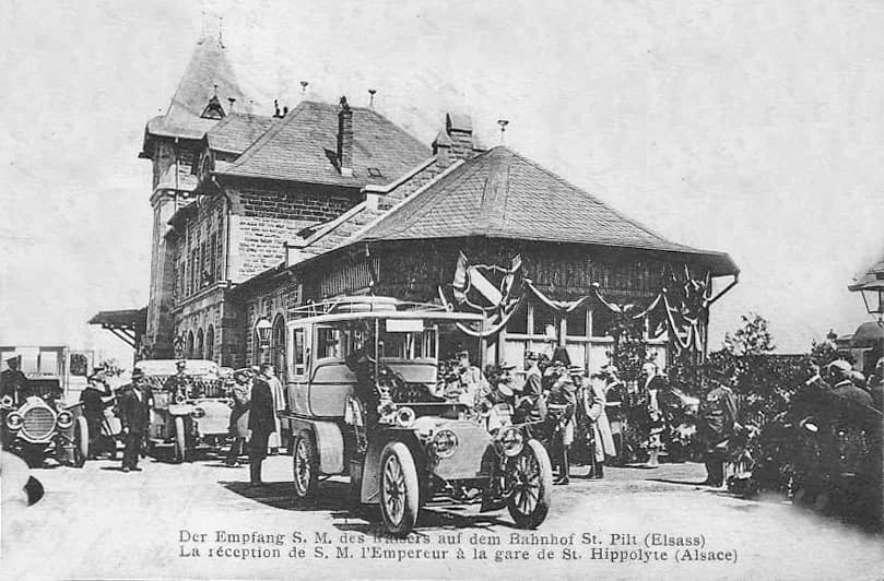 Wilhelm II - la reception de s.m. l'empereur a la gare de St. Hippolyte ST. PILT - ELSASS 1905