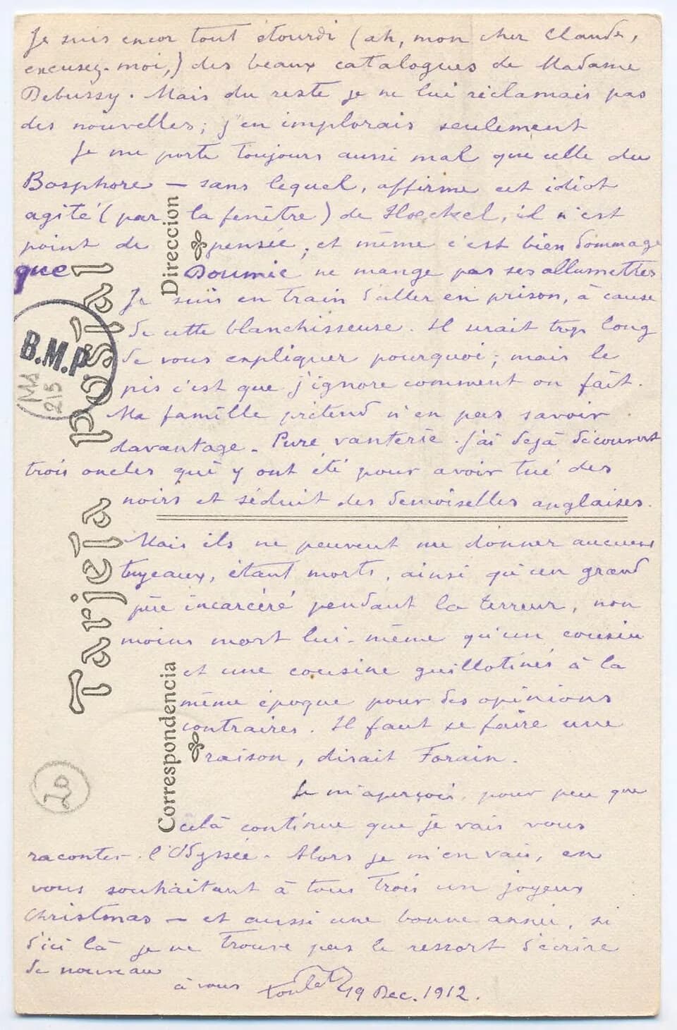 Claude Debussy - Sujet : Debussy, Claude (1862-1918)
Appartient à l’ensemble documentaire : PrnS001
Toulet, Paul-Jean (1867-1920). Fonction indéterminée
Langue : sans contenu linguistique