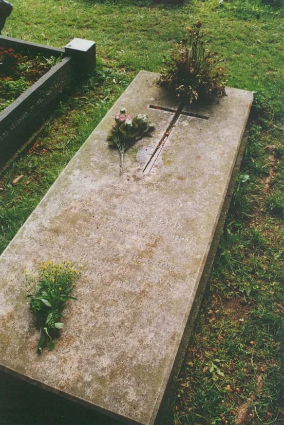 C. S. Lewis - Warnie had inscribed these words on the tombstone: "Men must endure their going hence" which is taken from Shakespeare's King Lear. This is located in Lewis' parish church yard. The chu