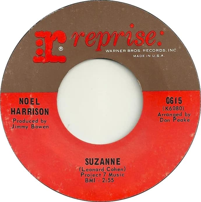 Leonard Cohen - A-side label of "Suzanne" by Noel Harrison; US release