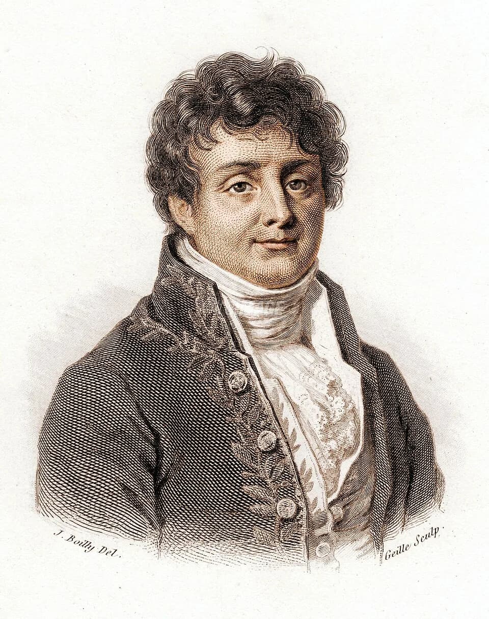 Joseph Fourier - Engraved portrait of French mathematician Jean Baptiste Joseph Fourier (1768 - 1830), early 19th century.