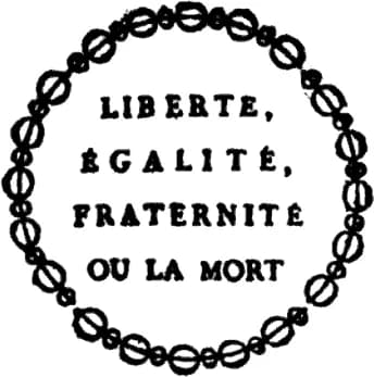 Maximilien Robespierre - The Motto of the French Republic Liberty, Equality, Fraternity or Death displayed on a Placard announcing the Sale of National Property.