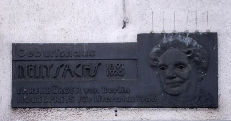 Nelly Sachs - Plaque at the birthplace of en:Nelly Sachs, Berlin-Schöneberg Maaßenstraße 12