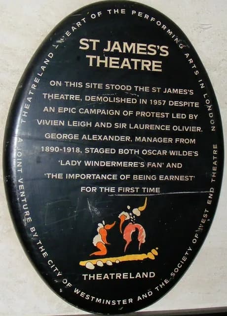 Vivien Leigh - On this site stood St James's Theatre Crown Passage