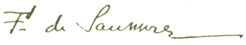 Ferdinand de Saussure - Signature of the Swiss linguist Ferdinand de Saussure.