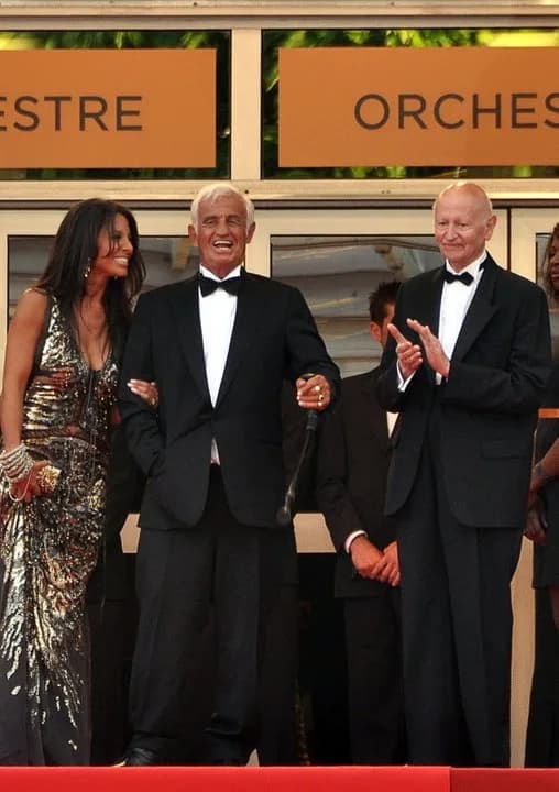 Jean-Paul Belmondo - Hommage à Jean-Paul Belmondo au festival de Cannes; à gauche sur la photo, Barbara Gandolfi, à droite Gilles Jacob