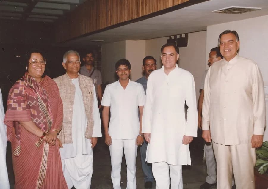 Rajiv Gandhi - Najma Heptulla, Mani Ram Bagri, Subhash Bagri, Rajiv Gandhi, Balram Jakhar