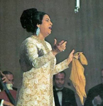 Umm Kulthum - A cropped photo of the Egyptian Singer Umm Kalthoum who died in 1975 at 71 years old.