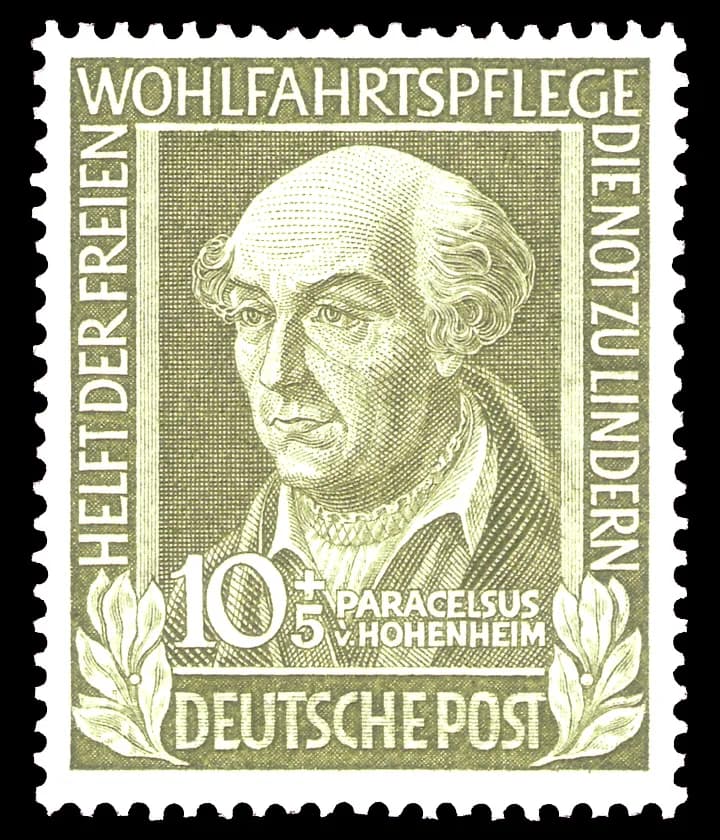 Paracelsus Paracelsus - Social welfare stamp series 1949, Paracelsus (1493-1541)