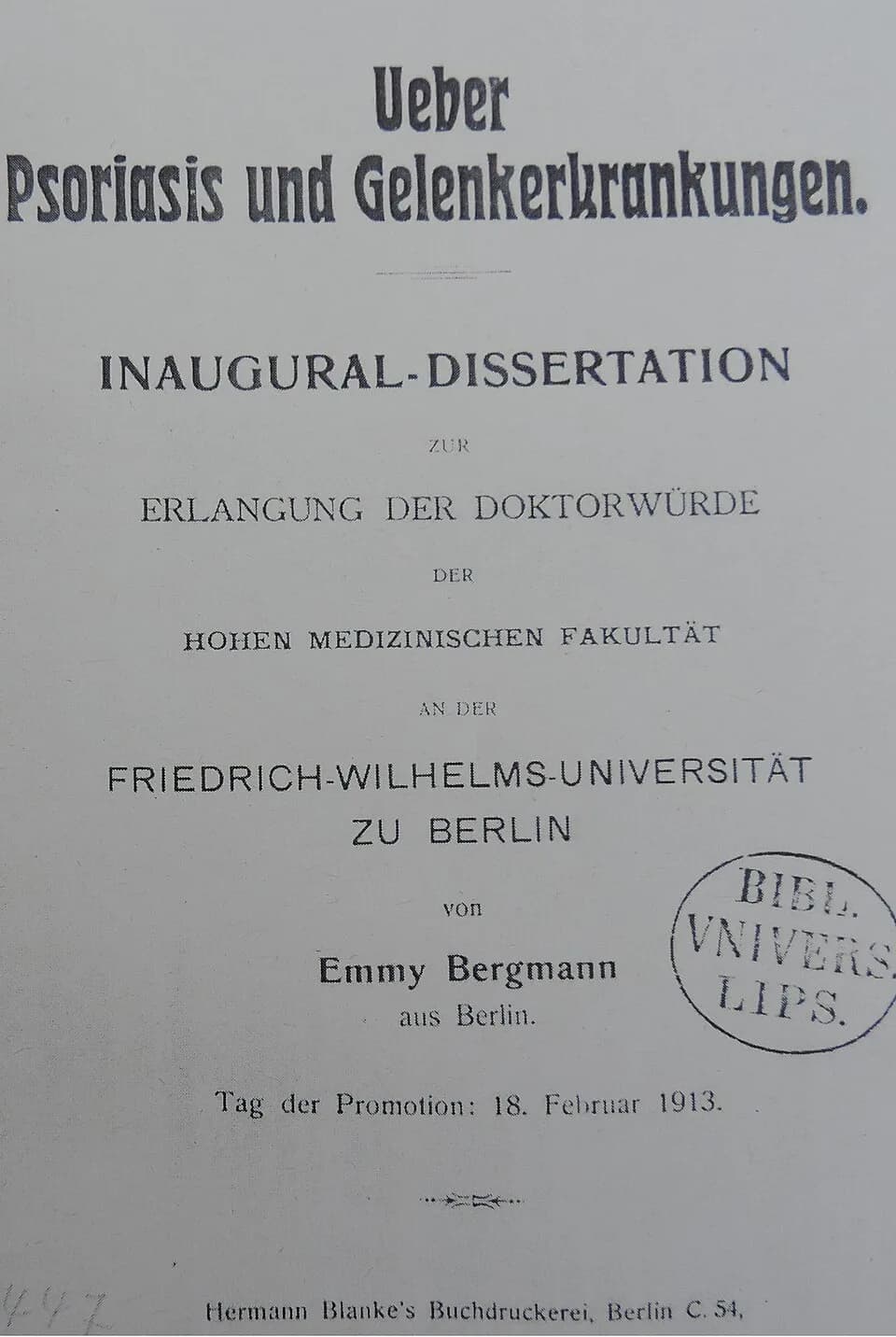 Maria Montessori - Dissertation Emmy Bergmannb