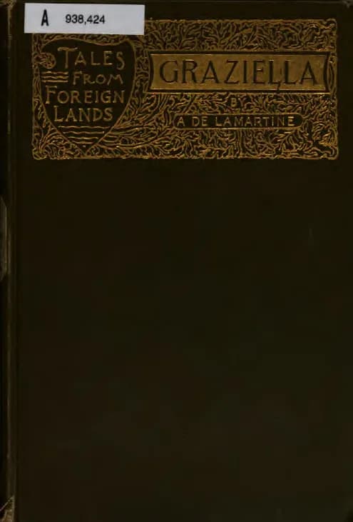 Alphonse de Lamartine - Cover to the English-language translation of Graziella, the novel by Alphonse de Lamartine
