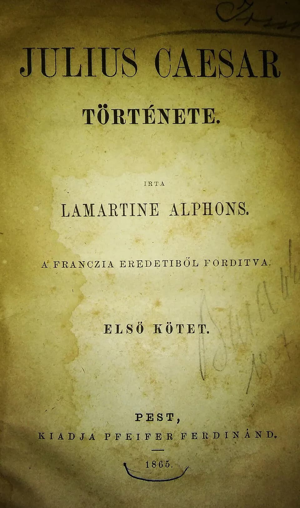 Alphonse de Lamartine - Alphonse de Lamartine: Julius Caesar története