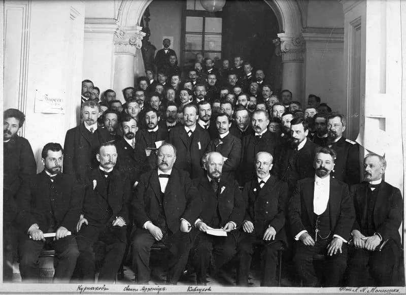 Svante August Arrhenius - Some participants of the 1st Mendeleev Congress. Electrotechnical Institute. SPb. 1907 [1]