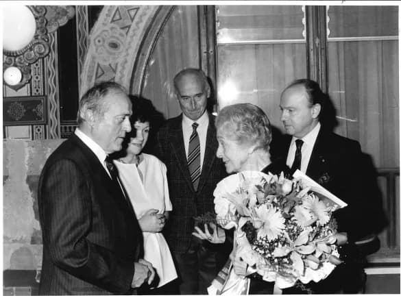 Rita Levi-Montalcini - Il Sindaco di Salsomaggiore Terme Giorgio Coperchini e consorte incontrano Rita Levi Montalcini, Senatrice e medico neurologo