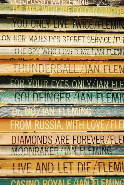 Ian Fleming - Spines of Ian Fleming's James Bond novels - Pan paperback editions