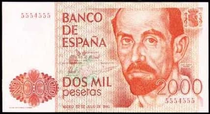 Juan Ramón Jiménez - 2000 pesetas del 80. Juan Ramon Jimenez
