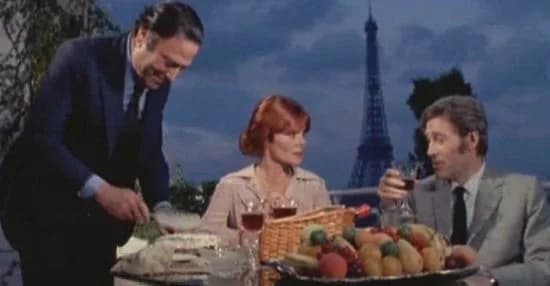 Peter O'Toole - L. to R. : Raf Vallone, Adrienne Corri, and Peter O'Toole in Rosebud (1975) - trailer (cropped screenshot).
