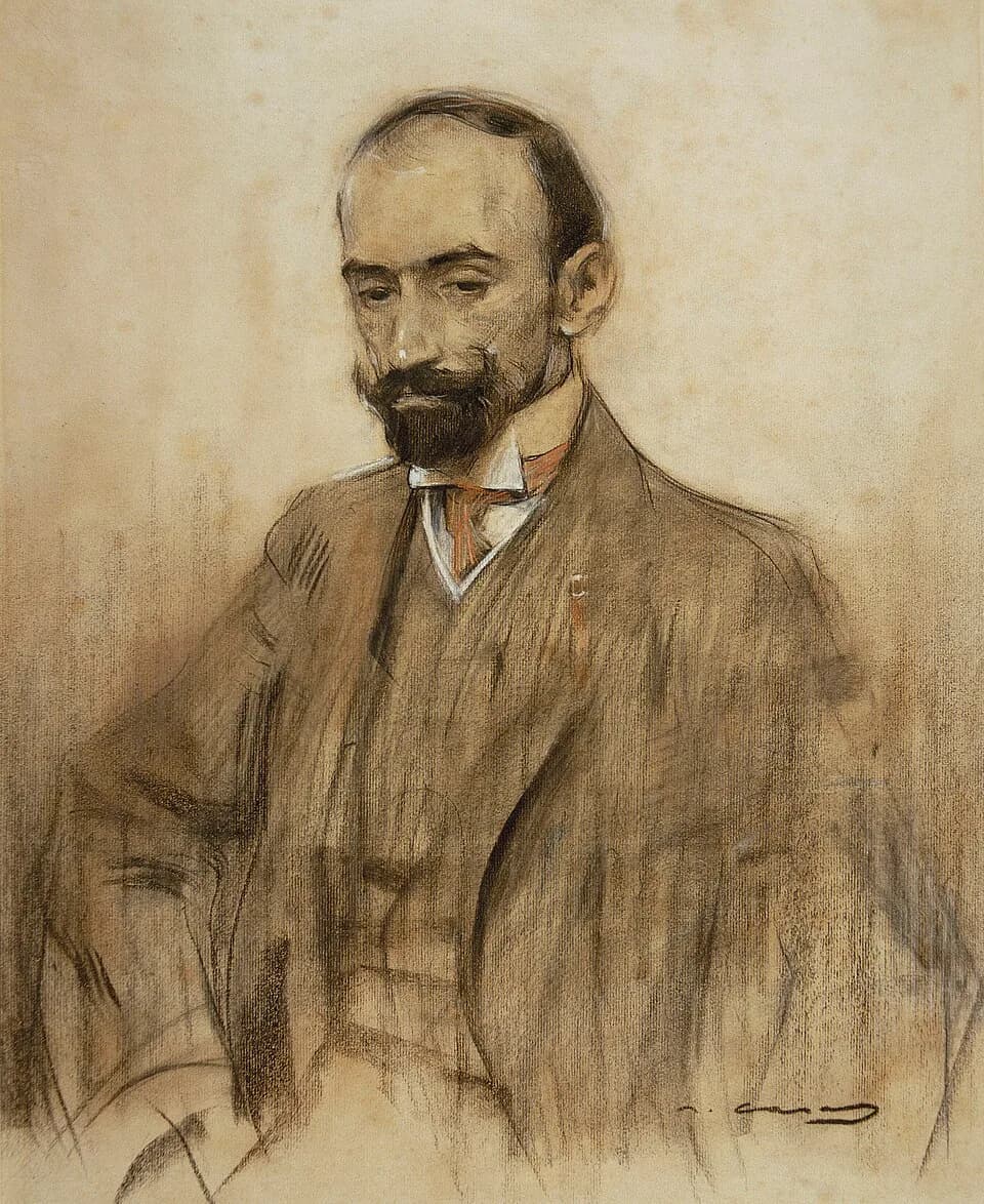 Jacinto Benavente - Portrait by Ramon Casas conserved at MNAC in Barcelona.