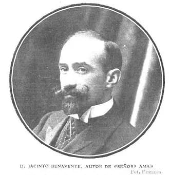 Jacinto Benavente - Retrato del dramaturgo Jacinto Benavente, obra de Christian Franzen, recogido en la revista española Actualidades.