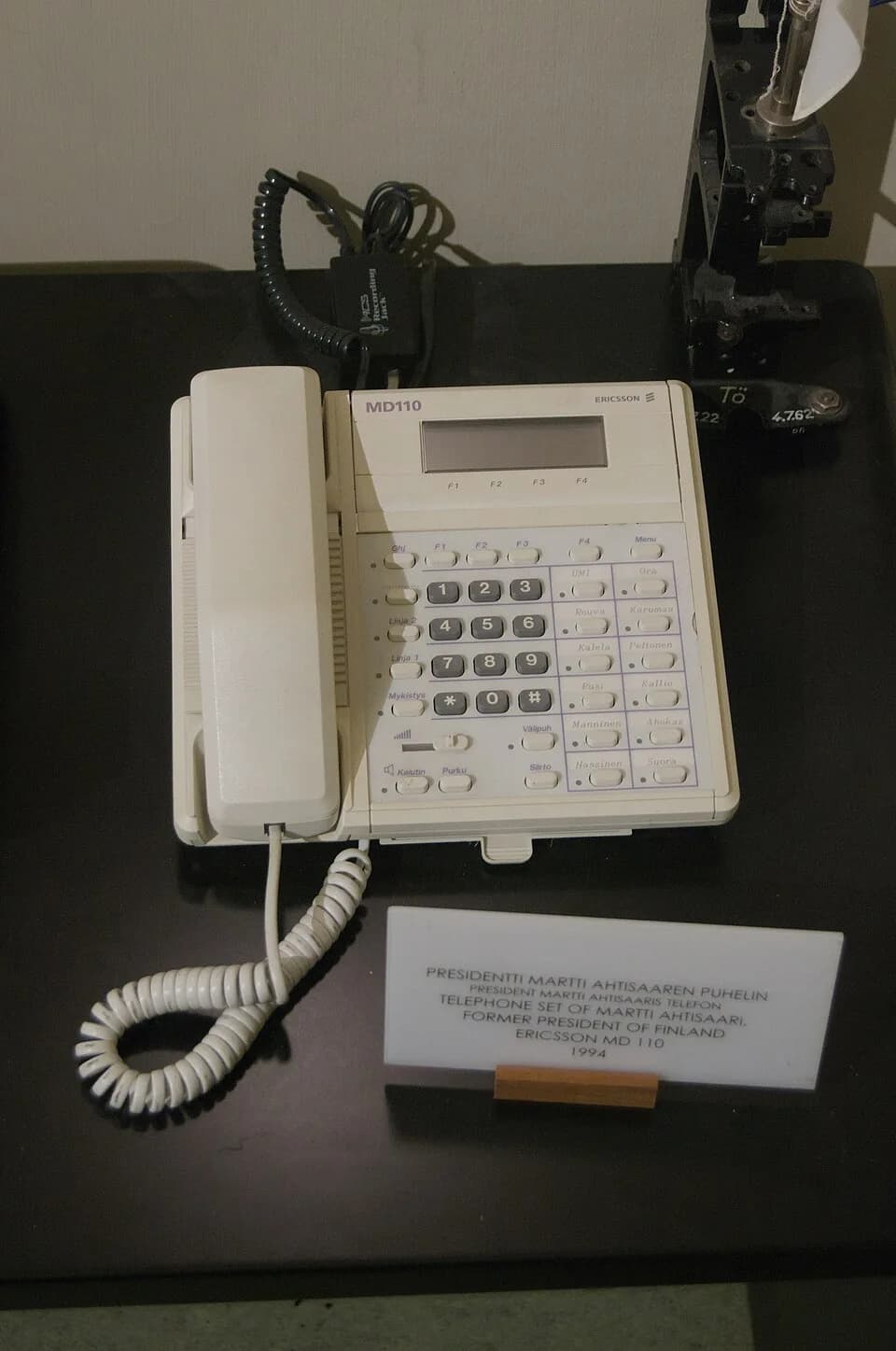 Martti Ahtisaari - Telephone set of President of Finland Martti Ahtisaari in Elisa Telephone Museum, Helsinki