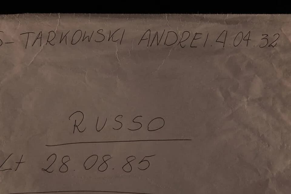 Andrei Tarkovsky - Busta contenente la scheda di registrazione personale di Andrei Tarkowski presso il campo profughi di Latina
