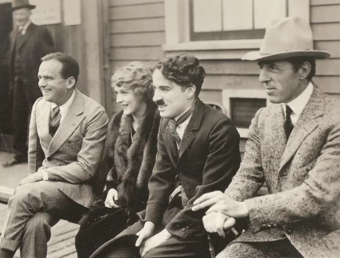 Mary Pickford - United Artists Corporation stockholders Douglas Fairbanks, Mary Pickford, Charlie Chaplin and D.W. Griffith in 1919.