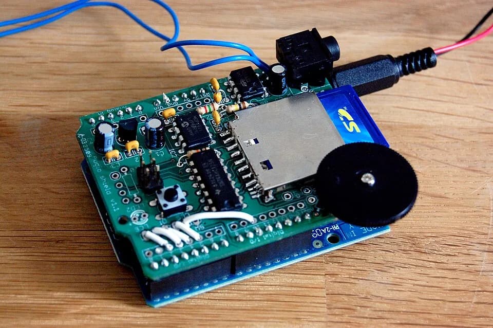 Jacques Derrida - Portable audio player built with an Arduino Duemilanove, and Adafruit Waveshield, mylar speaker, 9v battery.  

From the process of developing and testing a circuit for a hauntology 