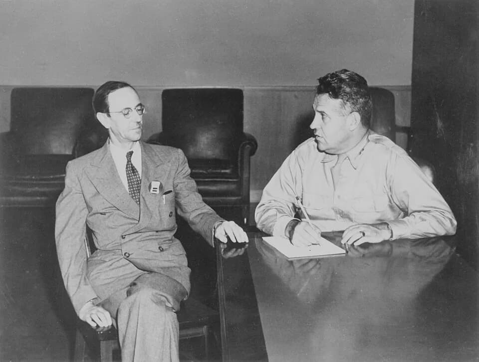 James Chadwick - James Chadwick (left) with Major General Leslie R. Groves, Jr.