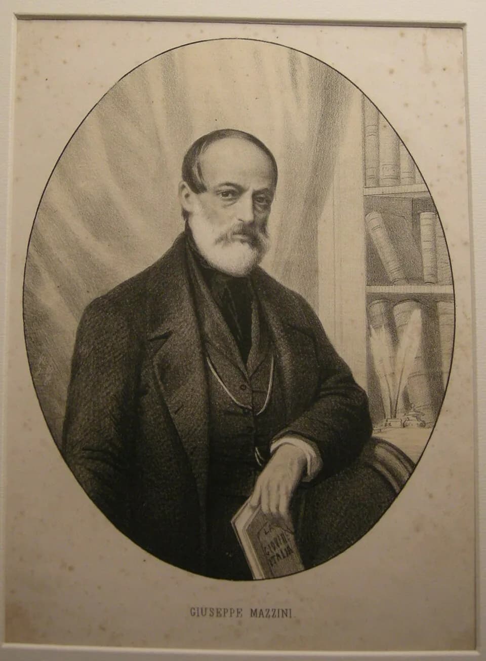 Giuseppe Mazzini - Litografia ballagny, fine XIX sec. giuseppe mazzini