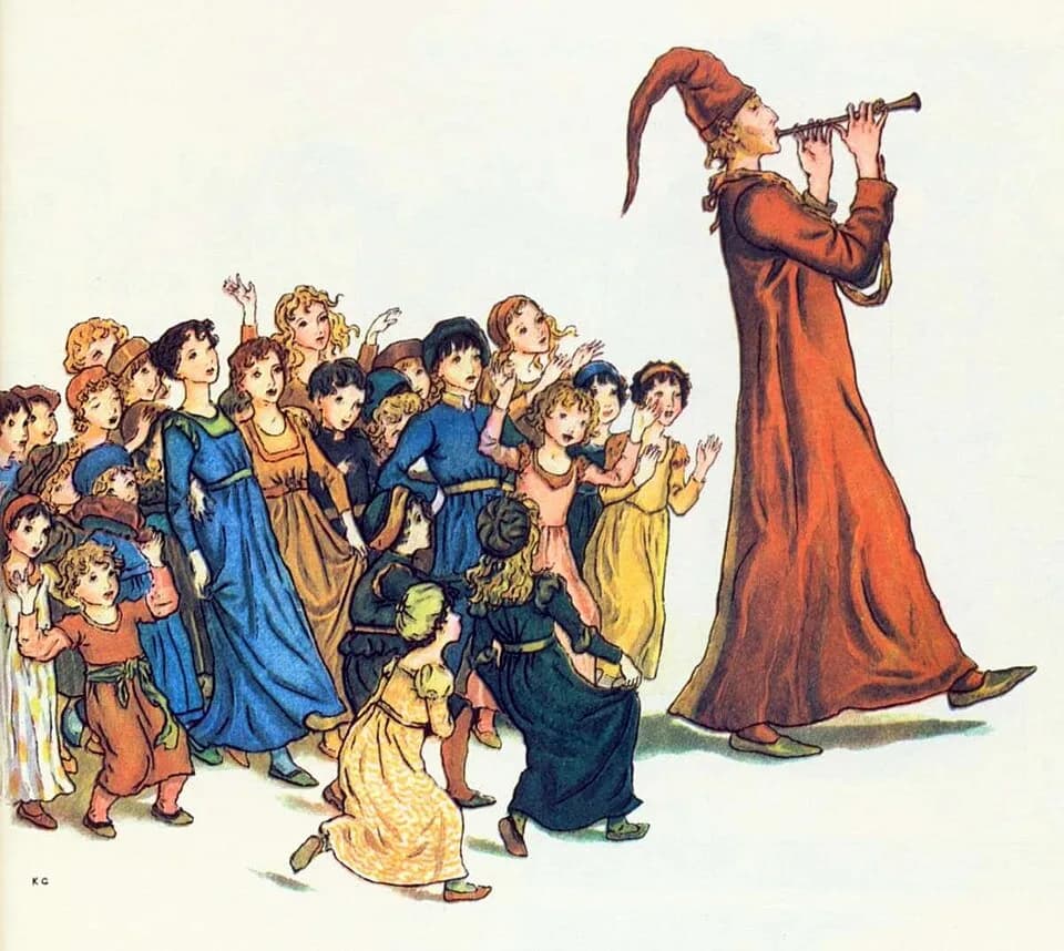 Robert Browning - Pied Piper with Children.jpg