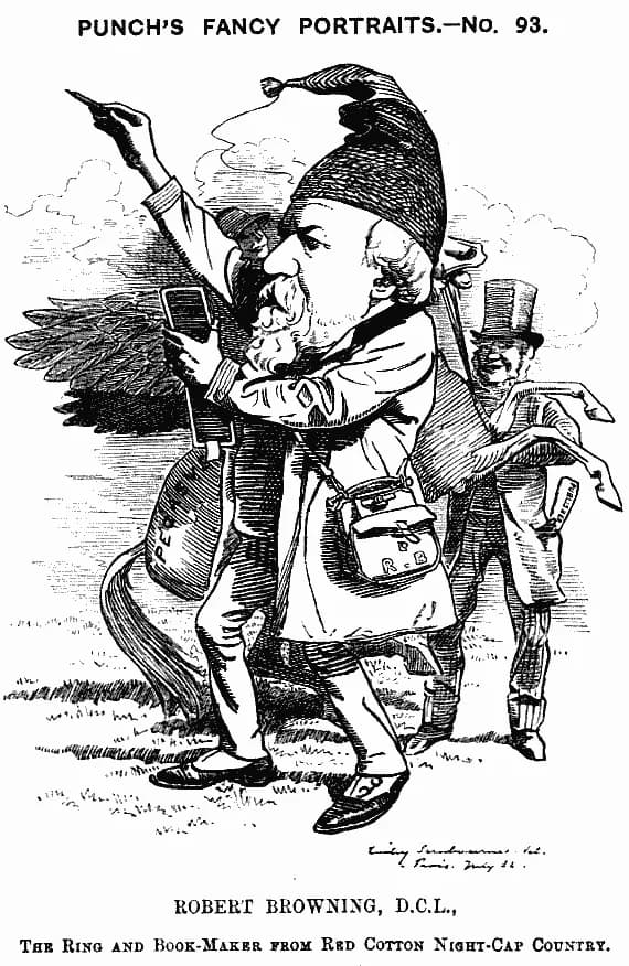 Robert Browning - 1881 caricature of Robert Browning